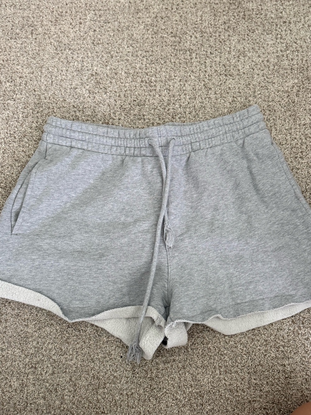 TNA Light Gray Athletic Lounge Shorts with Drawstring